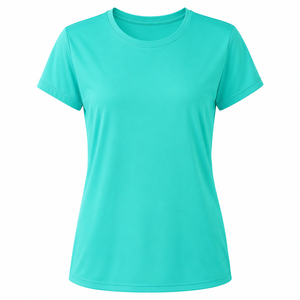 Camiseta de Verano para Mujer, Cuello Redondo, Transpirable, Corte Regular, Algodón Ecológico y Bambú, Logotipo Personalizado Impreso, MOQ Bajo, Venta al Por Mayor OEM - Product Image 1