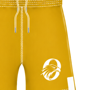 Shorts de rugby jaune doré et blanc, taille élastique avec cordon de serrage, pour performance athlétique, entraînement, match, vêtements de sport d'équipe, légers - Product Image 4