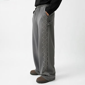 กางเกงวอร์มผู้ชายแบบเรียบสั่งทำขายส่งจำนวนมาก/กางเกงผู้ชายระบายอากาศได้ดีคุณภาพสูงแบบซักแล้ว - Product Image 5