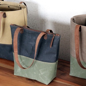 Bolso Tote de Lona y Cuero Impermeable con Bordado Abierto, Bolso de Hombro de Moda para Mujer, Gran Capacidad, para Viajes y Compras LCTB-0047 - Product Image 5