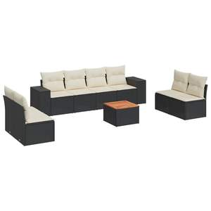 Conjunto de Sofás Modulares Grandes de Ratán PE Negro para Jardín, Muebles Modulares Elegantes para Exteriores - Product Image 2