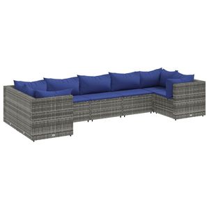 Conjunto de Muebles de Jardín de Ratán Sintético Gris con Acero con Recubrimiento en Polvo y Poliéster - Product Image 2