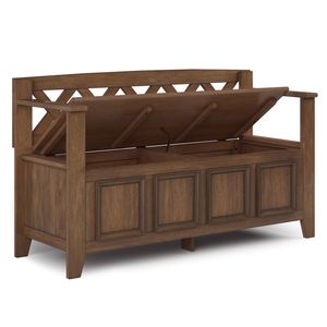 Amherst Rustic Natural Aged Brown <b>Entryway</b> Storage <b>Bench</b> - Product Image 5