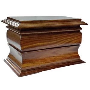 Venta al por mayor de fábrica Simple Rectangular Rose Wood Ataúd Elegante Suministros funerarios para cenizas de cremación y urna para mascotas - Product Image 1