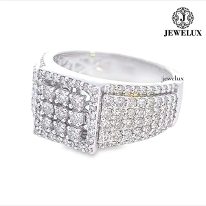 Best Quality Jewelux 925 Silver Rhodium Plated <b>Cocktail</b> <b>Ring</b> Round Brilliant Cut Diamond Engagement Anniversary IGI From India - Product Image 2