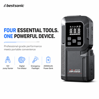 Bestsonic 5 in 1 Jump Starter Pengisi Daya Baterai Mobil Power Bank Charger Paket Baterai Lithium Pompa Udara Ban Pengisi Angin Ban dengan Lampu