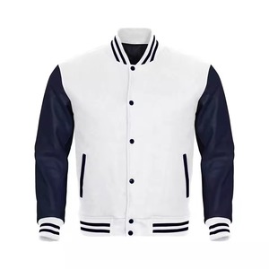 Nueva Chaqueta Varsity de Invierno para Hombre con Mangas de Cuero Auténtico, Parches Personalizados y Logotipo Bordado, en Oferta - Product Image 1