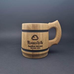 Jarra de Cerveza de Madera Clásica Ecológica con Nombre Grabado Personalizado, Regalo Hecho a Mano para Padrinos de Boda, Cumpleaños, Amantes de la Cerveza - Product Image 6