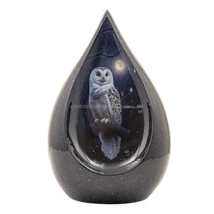 Urna de lágrima con estampado de búho nocturno personalizado de alta calidad para urnas de cremación humana para cenizas, venta al por mayor de urnas de cremación gratis de aluminio - Product Image 1