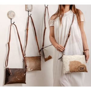 LW Sac à bandoulière en cuir à poils de vache pour femmes, fabriqué à la main, en fourrure véritable, vintage et tendance, pour robe d'été, style féminin. - Product Image 5