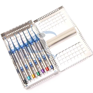 Kit de Instrumentos Quirúrgicos Dentales Manuales de Acero Inoxidable con Empuñadura Moleteada, Varios Colores, Juego de Herramientas Quirúrgicas Clase I - Product Image 2