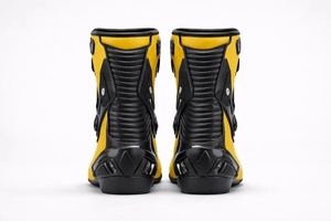Bottes de moto pour homme, jaunes, noires et blanches, à fermeture éclair, résistantes à l'abrasion, semelle extérieure en caoutchouc, semelle intermédiaire en EVA - Product Image 4