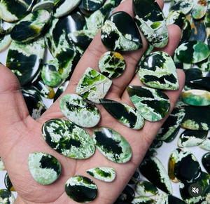 Cabochon de calcédoine chromée verte faite à la main de haute qualité pierre naturelle en vrac pour la fabrication d'une excellente qualité - Product Image 3