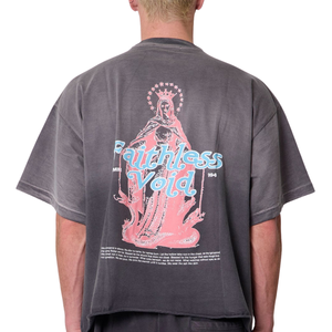 เสื้อยืดคอกลมแขนสั้นผู้ชาย รุ่น 994 ลายกราฟิกด้านหน้า ลายศิลปะด้านหลัง ทรงหลวม สไตล์สตรีทแวร์ ขายส่ง รับผลิตตามแบบ OEM ผ้าคอตตอนเจอร์ซีย์ - Product Image 4