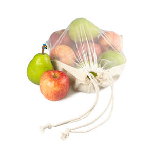 Sac de rangement en filet réutilisable, écologique et lavable, style bohème, avec cordon de serrage, pour les courses, les fruits et les légumes - Product Image 3
