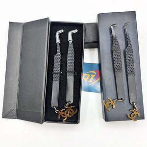 Pince à épiler double pour cils, couleur personnalisée, durable, de précision, antistatique, en acier inoxydable, pointes diamantées, multi-usages, logo personnalisé - Product Image 1