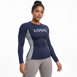 OEM Apparel Factory <b>Long</b> <b>Sleeve</b> Compression <b>Crop</b> <b>Top</b> Women's Performance Base Layer Lightweight Feel Strength Training Wholesale - Product Image 1