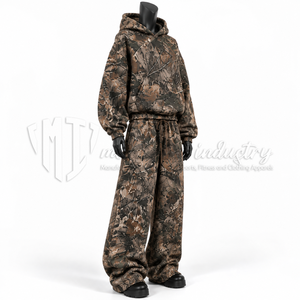 Ensemble de survêtement unisexe en coton épais 100 %, sweat à capuche à manches longues coupe classique et pantalon large, style streetwear décontracté 2 - Product Image 3