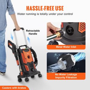 1900W idropulitrice elettrica 26ft tubo 4 ugelli di collegamento rapido maniglia retrattile 2300 PSI Max pulitori ad alta pressione per Patio - Product Image 4