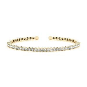 กำไลข้อมือทองคำขาวประดับเพชรแล็บโกรว์แบบเปิด - Product Image 1