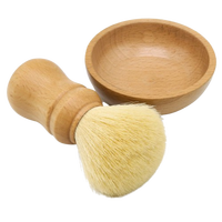 Pinceau à raser Maclura en poils de blaireau pur, manche en bois, style classique pour hommes, bol à raser en bois