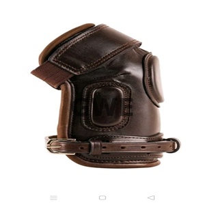 Golden Wave Brown Leather Knee Guards Adjustable Protective Riding Pads <b>Equestrian</b> Training Gear Polo Play 60x80x90cm GW-GKN-01 - Product Image 2