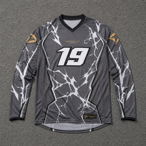 เสื้อเจอร์ซีย์มอเตอร์ไซค์วิบากแบบสั่งทำพิเศษสำหรับ OEM พิมพ์ลายแบบ Sublimation ผ้าไมโครเมช ระบายอากาศได้ดี โพลีเอสเตอร์ สำหรับทุกเพศ ทุกฤดู เหมาะสำหรับการแข่งขันมอเตอร์ครอส - Product Image 1