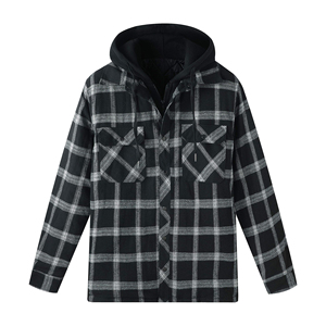 Sweat-shirts en flanelle décontractés pour hommes avec 2 grandes poches et fermeture éclair, respirants - Product Image 1