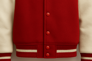 Veste universitaire rouge pour homme, col rabattu, coupe classique, simple boutonnage, broderie lettre R, pour l'automne - Product Image 5