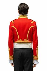 Chaqueta Roja Obexa OBB-39493 con Trenzado Dorado en Tela de Algodón, Estilo Jimi Hendrix para Hombre, Ropa de Actuación - Product Image 2