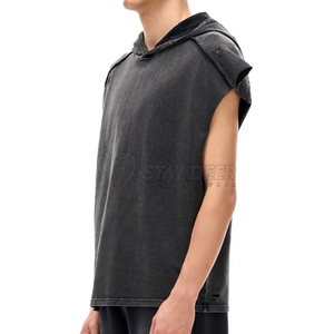 เสื้อกล้ามผู้ชายโลโก้สั่งทำ ผ้าฝ้าย 100% เสื้อแขนกุดขายส่งจำนวนมาก เสื้อกล้ามออกกำลังกายเรียบๆ สำหรับพิมพ์ลาย - Product Image 5