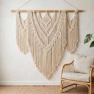 Décoration murale en macramé sur mesure, tapisserie bohème grande taille, art mural pour hôtel et décoration intérieure - Product Image 2