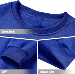 Sudadera de Cuello Redondo Azul Rey para Hombre, 100% Algodón, Felpa, Corte Regular, Manga Larga, Color Sólido, Ropa Casual de Invierno, Personalizada - Product Image 2