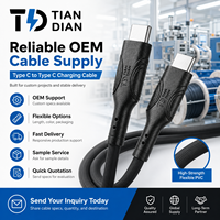 Cable de Carga TIAN DIAN Tipo C a Tipo C, Carga Rápida de 3A, Conductor de Cobre Puro, Revestimiento de PVC Blindado para Teléfono Móvil
