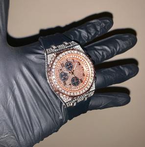 Reloj de Lujo para Hombre con Diamantes, Esfera Redonda, Moissanita, Oro y Plata, Estilo Hip Hop, Joyería de Moda Masculina - Product Image 2