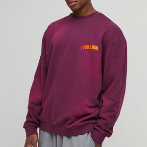 High Quality Custom Logo Cotton <b>Velvet</b> Fleece Drop Shoulder Round Neck Unisex Sweatshirt Super Soft <b>Jumper</b> - Product Image 1