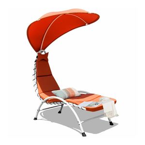 1PC Canopy-Attached Patio <b>Hammock</b> Chaise Lounger Chair for Sunbathing - Product Image 2