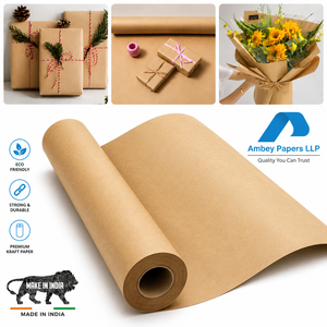 30CM*50Meters Brown Kraft Biodegradable Wrapping <b>Paper</b> <b>Roll</b> for Clothing Candle Craft Gift Wrapping (Gravure Customizable) - Product Image 4
