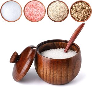 Pot à sucre en bois pour la maison, écologique, pour sucre, sel, poivre et assaisonnements, surface lisse, pot à crème - Product Image 4