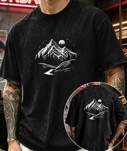 T-shirt Homme Oversize en Jersey 100% Coton 320g Délavé au Sable, Manches Courtes, Col Rond, Logo Avant, Style Vintage Usé, Streetwear - Product Image 6