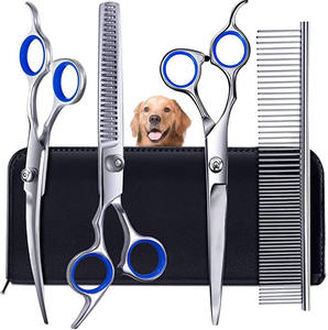 Ensemble de ciseaux professionnels pour toilettage de chiens en acier inoxydable avec pointe arrondie, ciseaux de coiffure pour droitiers - Product Image 1
