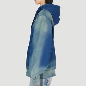 Sudadera con Capucha Oversize Tie-Dye Unisex de Felpa Francesa con Bolsillo y Color Degradado, Manga Regular, Tejido de Punto para Otoño - Product Image 3