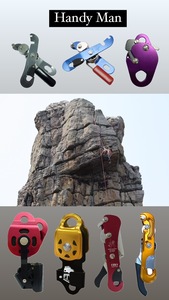 Dispositivo de aseguramiento de aluminio forjado AB-032 ATC para descenso y ascenso en escalada con doble ranura - Product Image 4