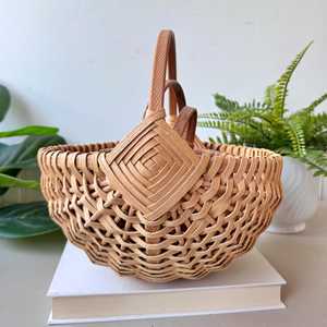 Ensemble de 3 paniers gigognes en rotin faits à la main, paniers de rangement en osier naturel, organisateur de maison bohème, décoration moderne du milieu du siècle - Product Image 5