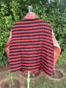 Exclusive Handmade Kantha <b>Kimono</b> <b>Jacket</b> | Indian Artisan Cotton Block Print Layering <b>Jacket</b> | Sustainable Women's Fashion - Product Image 5