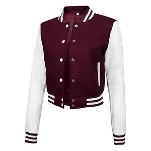Green White Color Blocking Varsity <b>Jacket</b> Unisex Preppy Style Regular Fit Polyester Shell Satin Lining Autumn Wear - Product Image 6