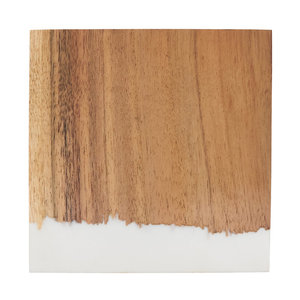 Simple Wooden And White Resin <b>Coaster</b> Perfect For Clean <b>Table</b> Styling Dining <b>Tables</b> Use And Work Desks Use From India - Product Image 4