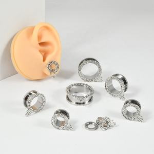 थोक स्टेनलेस स्टील बाहरी थ्रेड कान गेज बॉडी गहने के साथ बॉडी गहने शरीर गहने 8 मिमी-25 मिमी सुरंगों भेदी प्लग - Product Image 4