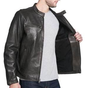แจ็คเก็ตหนังสีดำแบบกำหนดโลโก้เองได้สำหรับผู้ชาย แจ็คเก็ตหนังผู้ชายคุณภาพสูงสำหรับฤดูหนาว  รับผลิตตามสั่ง - Product Image 3