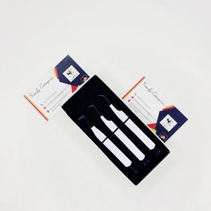 Pinzas para Pestañas de Acero Inoxidable de Precisión Profesional, Diseño Personalizado, Puntas Dentadas, Puntas Azules, Color Blanco, Longitud de 10 mm - Product Image 2